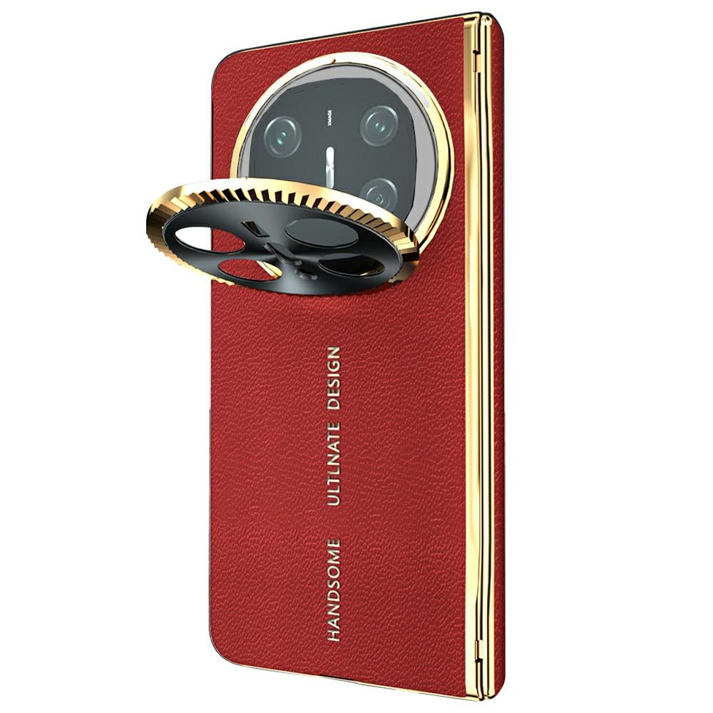 For Huawei Mate X6 Magnetic Case PU+PC Phone Cover Built In Screen Protector with Lens Kickstand