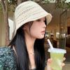 Knitted Sun Hat Foldable Hollow Beach Cap Casual Fisherman Hat
