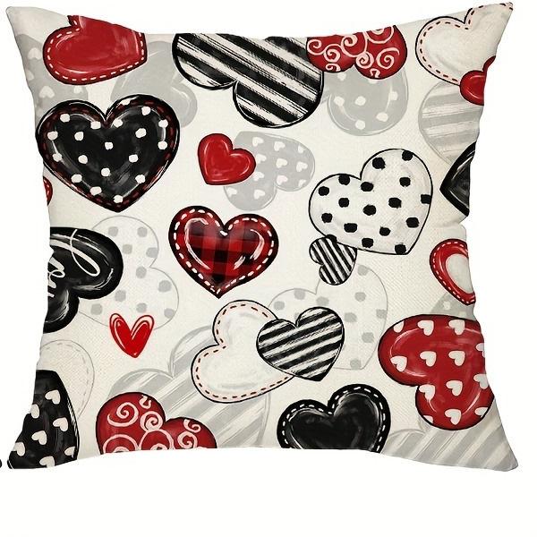 

Home Decor Hearts & Hugs: Love, Kisses, and Blessings Pattern Cushion Cover Suitable for Sofa Bedroom Car Pillow Cover 16x16Inch