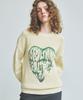 KNITTED Vintage Heart Round Knit Oatmeal