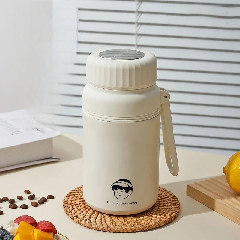 1000ml Cartoon Insulated Water Bottle Large Capacity Stainless Steel Vacuum Flask With Handle Portable Thermos Outdoor Travel