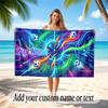 Soccer Theme Beach Towel Personalized Custom Name & Text Soft Quick Dry Beach Towel for Swimming Travel