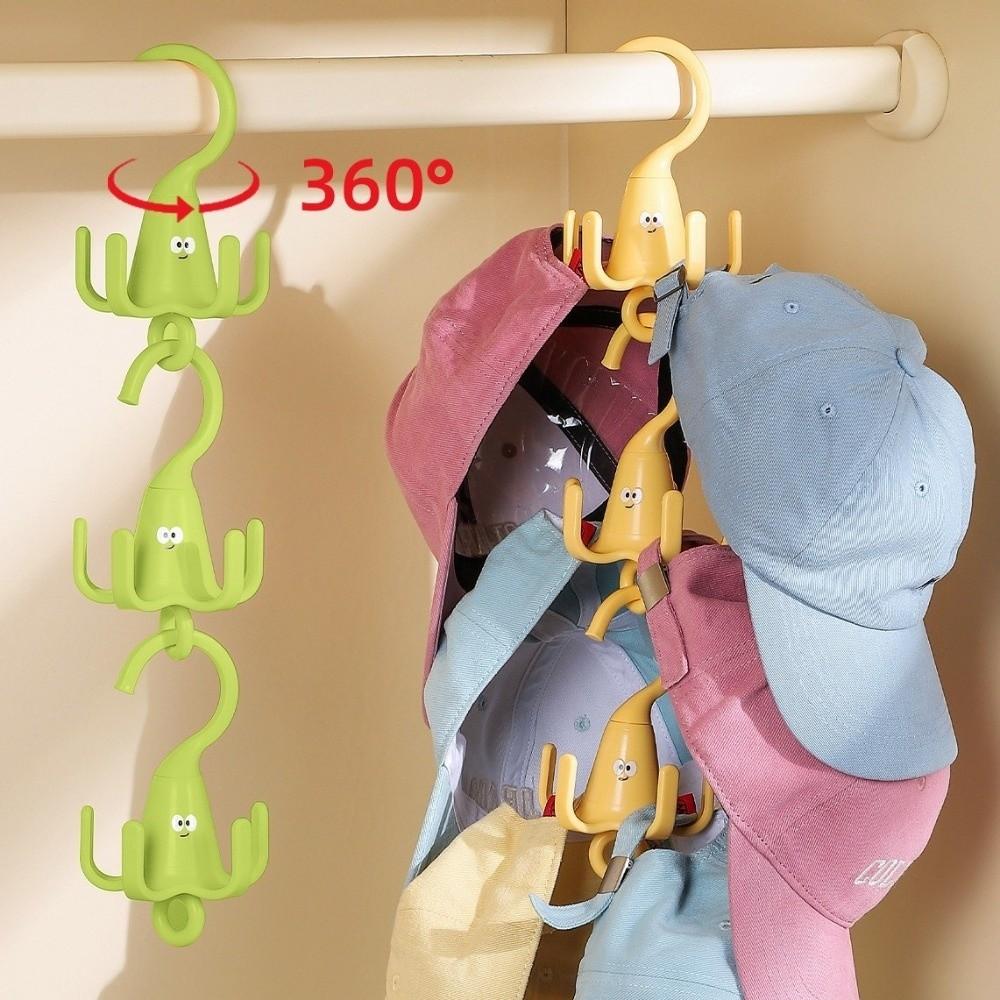 New Rotatable Closet Hooks Multi-purpose Space Saving Ties Organization Hooks 5 Claw Hook Wardrobe Storage