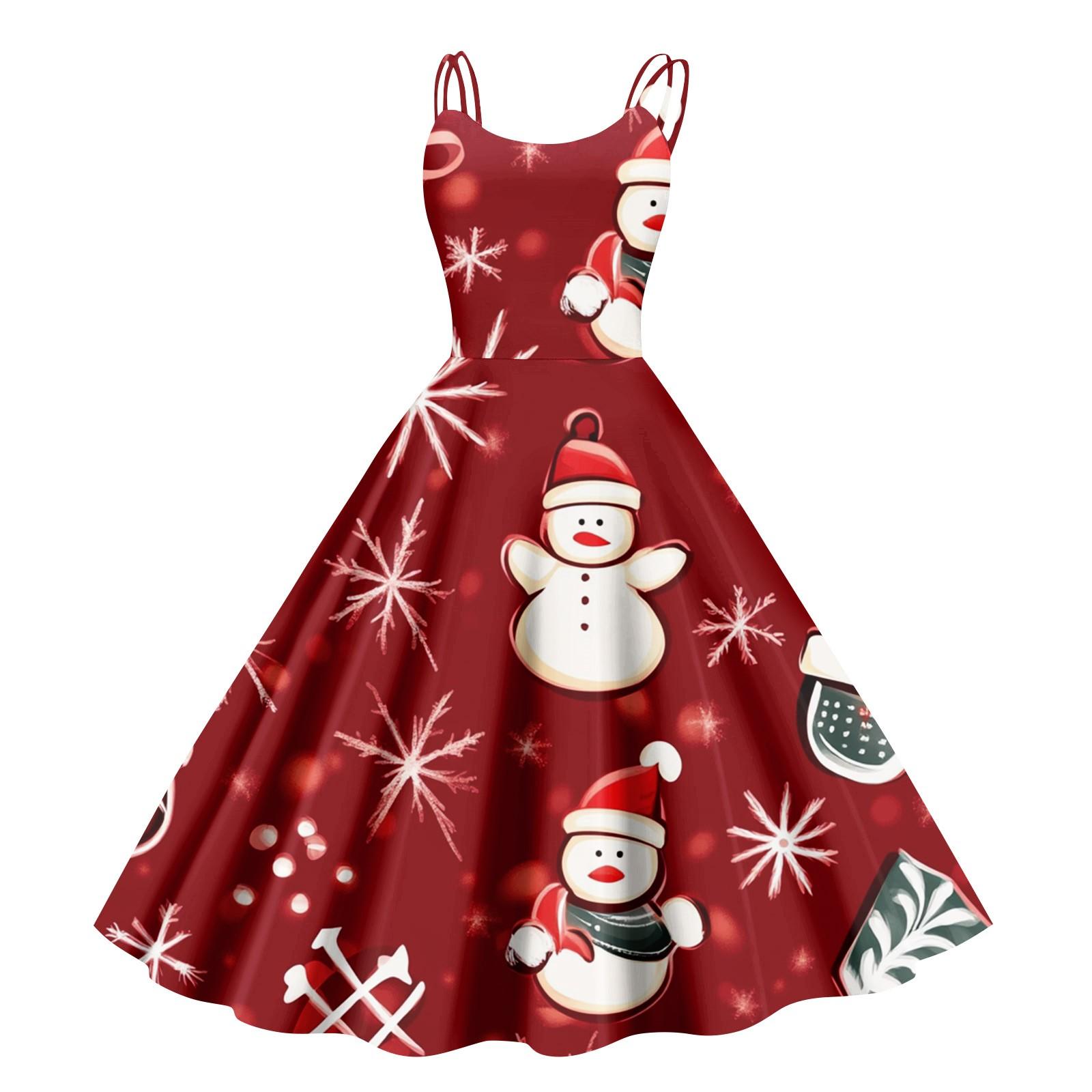 

Женское рождественское платье со снежинками и сексуальным облегающим принтом с открытыми плечами в стиле панк-ретро XXL