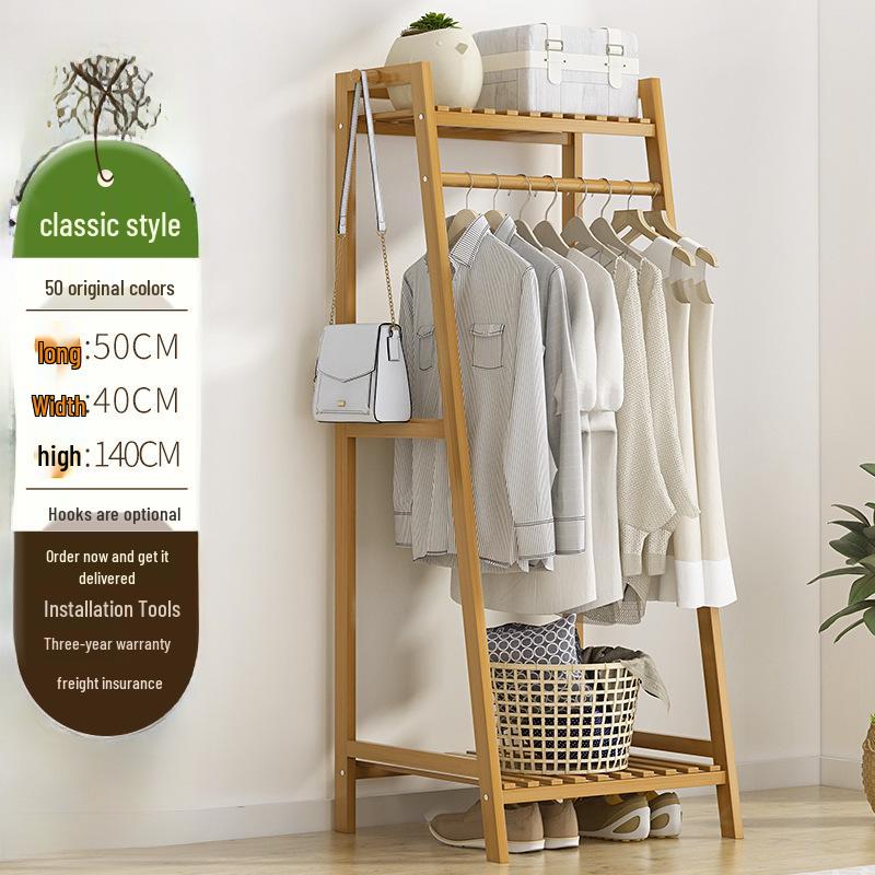 

Отдельно стоящая вешалка и вешалка для одежды из массива дерева Classic Thick Bamboo, Natural, 50cm