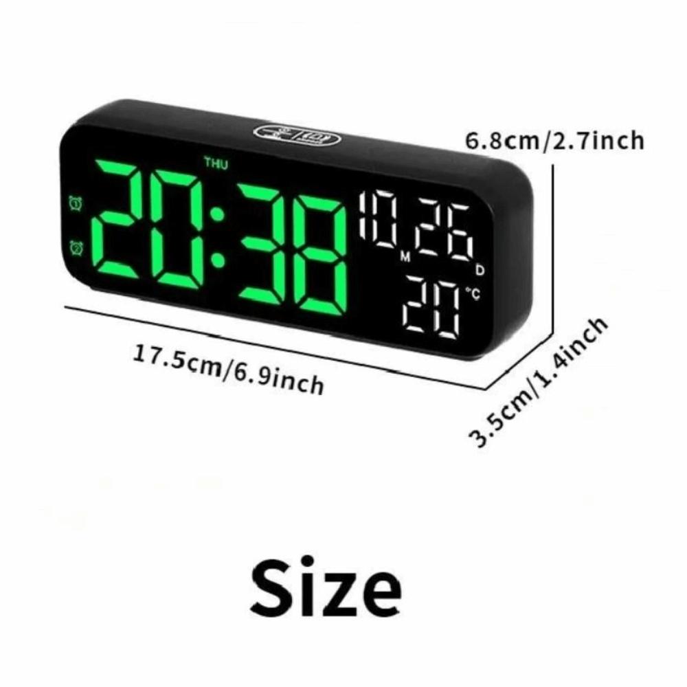 Brightness Adjustment Large Digital Clock Voice Control Alarm Clock  for Living Room