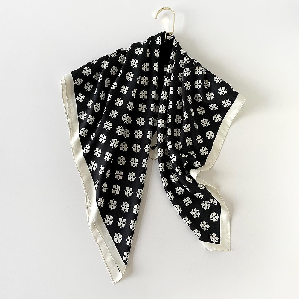 

Весенний новый корейский стиль Дун Дэмун Ретро Литературный Принт Твиловый Квадратный Шарф Простой Дизайнерский Шарф для Женщин 90*90cm