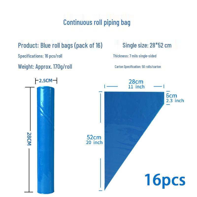 21 Dark Blue Disposable Pastry Bag - Large, Thick, Cream-Filled Piping Bag