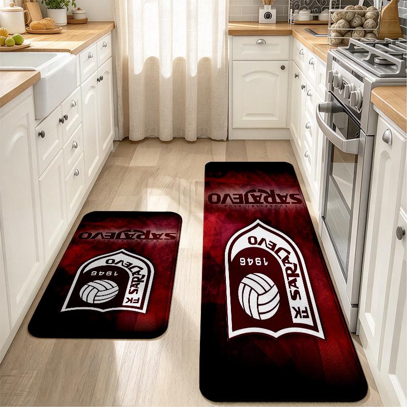 FK Sarajevo Print Flannel Kitchen Mat Christmas Soft Area Rug Non Slip Floor Carpet Home Decoration