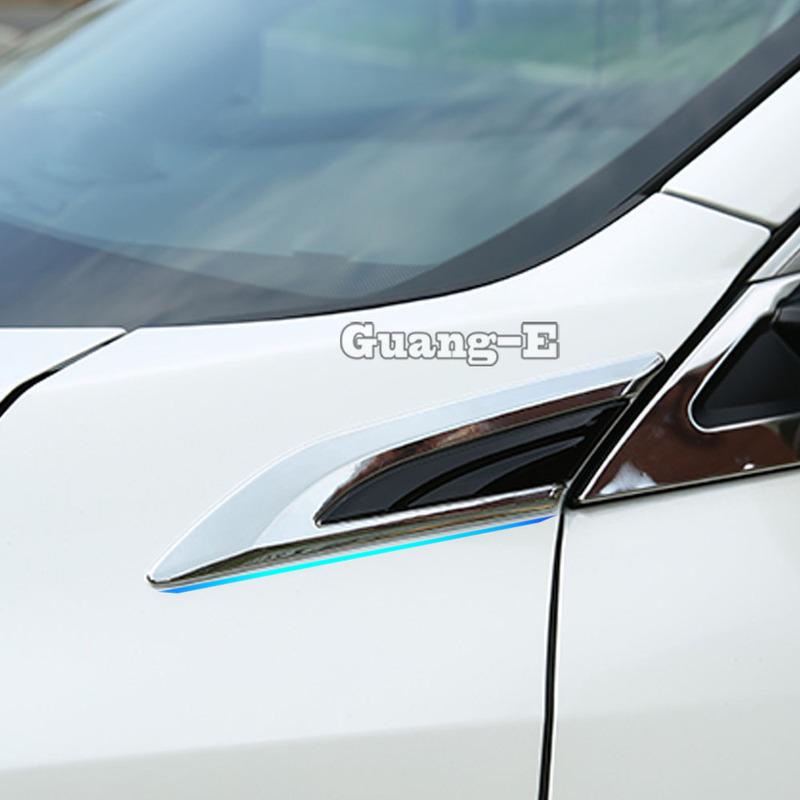 Car Body Cover Detector ABS Chrome Front Side Foliage Leaf Fender Vent Trim For Honda Civic 10th 2016 2017 2018