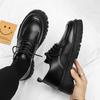 Men's Leather Shoes New Thick Platform Old Style Work Spring and Autumn Racing Shoes High Street Low End Men's Casual Shoes