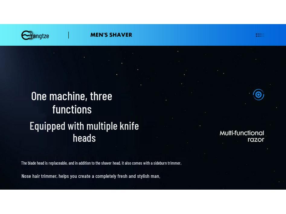 Yangzi Mini Electric Shaver for Men - Small Beard Trimmer, Super Clean Steel Cutter.