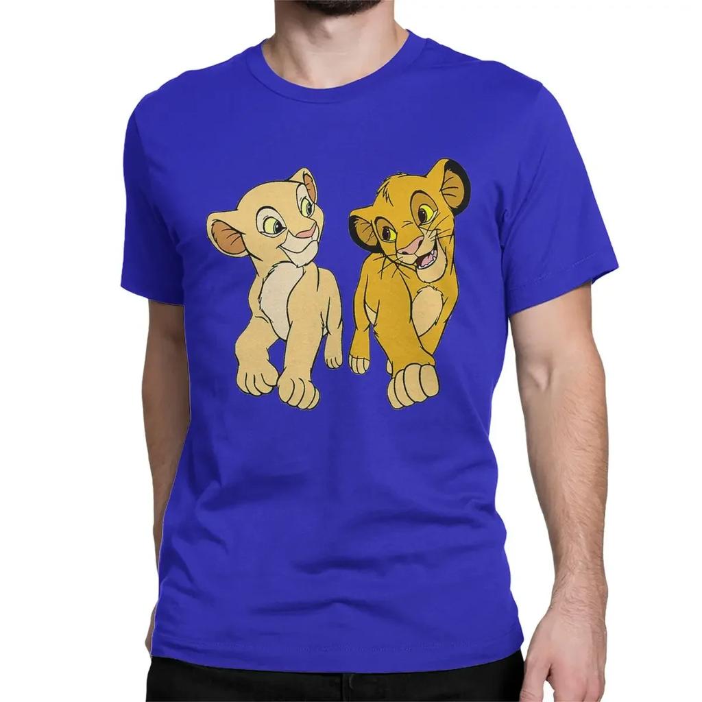 The Lion King Simba Nala T-Shirt Men Women Disney Leisure Cotton Tees Round Neck Short Sleeve T Shirt Summer Clothing