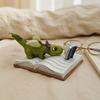 Mini Dragon Figurine Fantasy Dragon On Book Reading Statue for Fairy Garden Terrarium Bookshelf Desk Decor