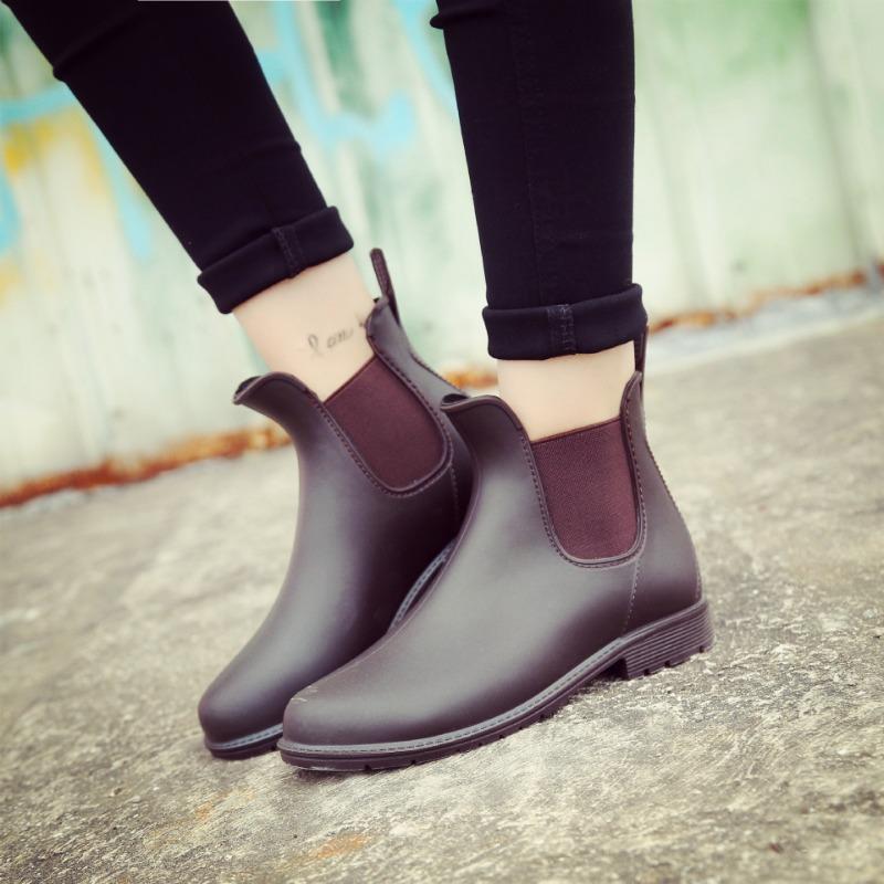 Couple rain shoes women's low tube summer fashion short tube rain shoes women's non-slip low-top water shoes men's rain boots