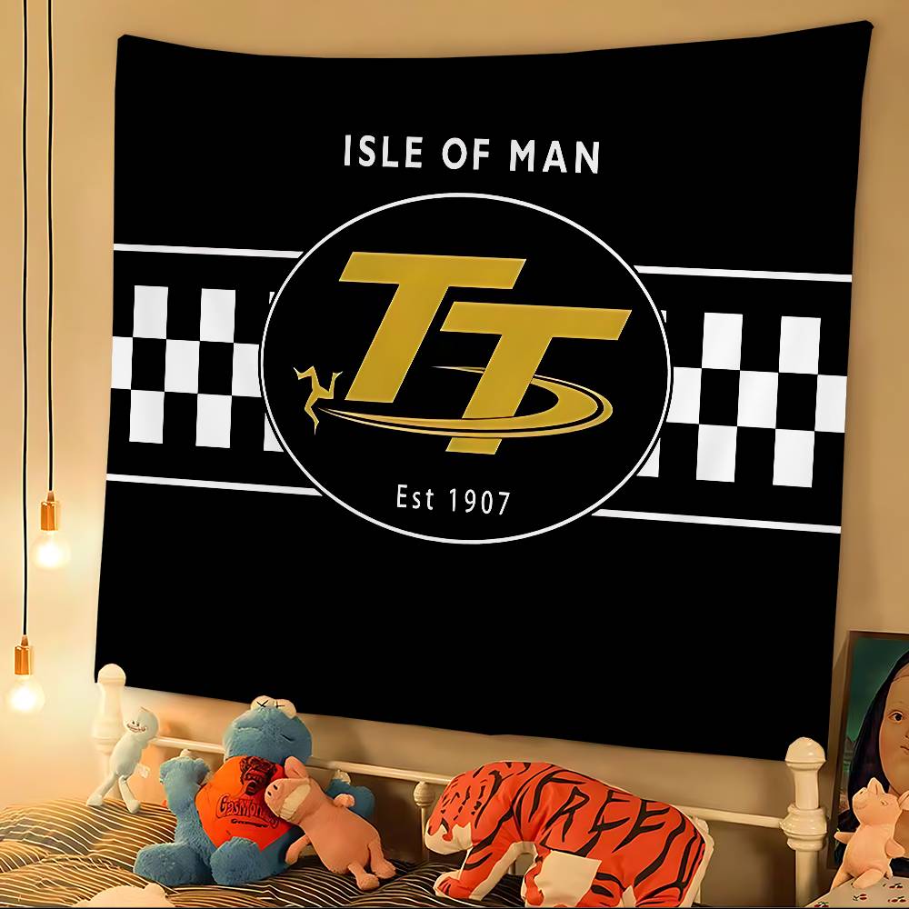 Isle Of Man TT Anime Tapestry Hippie Flower Wall Carpets Dorm Decor Cheap Hippie Wall Hanging