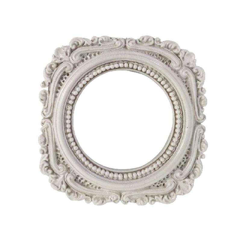 

Artistic Irregular Shape Pictures Frame Natural Resin Round Gothic Pictures Frame For Home Wall Decors for Home Interior білий
