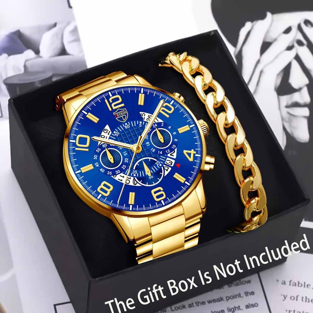 2-Piece Suit Men S Watch Fashion Business Men S Watch watch + bracelet
