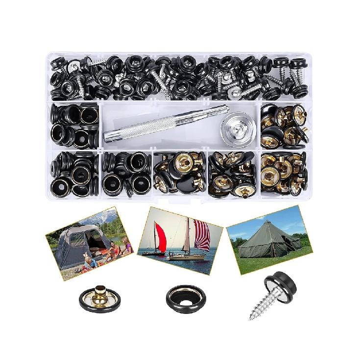 150Pcs/Set Snap Fastener Button Screw Studs Kit for Boat Cover Tent Marine Grade Snap Fastener Stainless Steel Snap Buttons