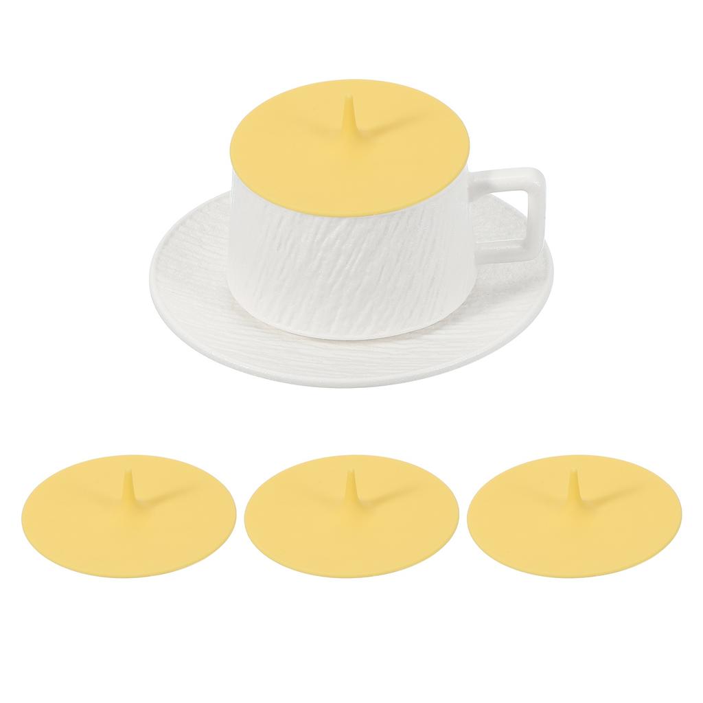 3Pcs Silicone Cup Covers 3.94" Teardrop Universal Cup Lids Reusable Drinking Hot Cold Beverages for Mugs Tea Cups Coffee Cup