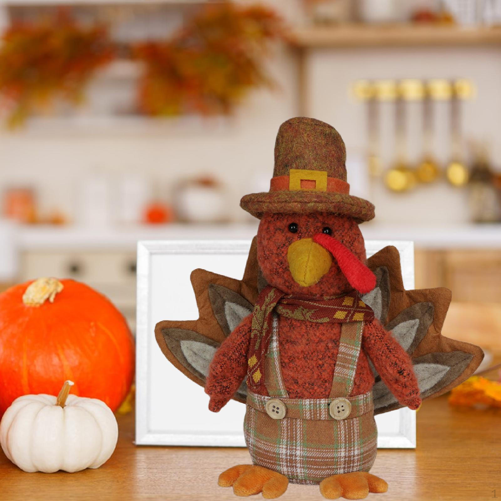 Декор индейки на День благодарения Фигурка животного Центральный элемент Для помещения Подарок Настольное украшение Мягкий Sitting