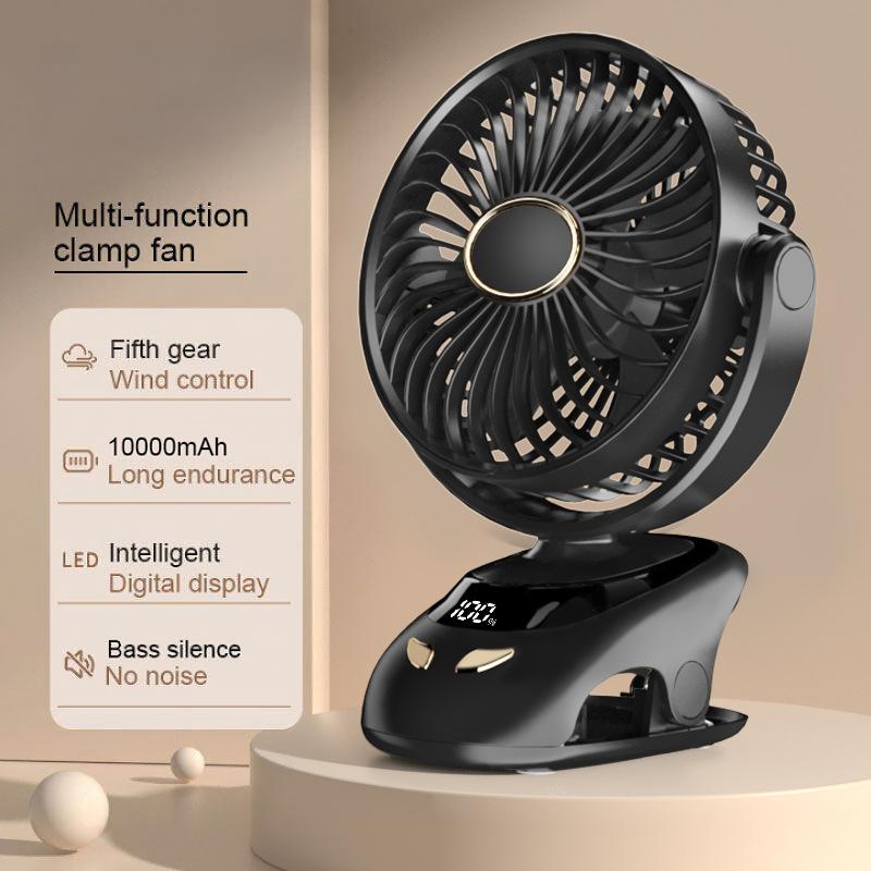 

Kipas Mini Clip Fan24000mAh Portable Mini fan USB Rechargeable 5 Speed Wind Speed 90° Direction Rotatable Portable fan чёрный