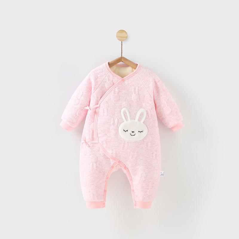 Thickened Winter Baby Bodysuit: Warm Padded Long Sleeve Romper for Newborns