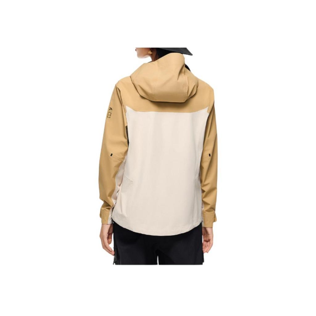Anta Outdoor Series Hooded Long Sleeve Color Block Breathable Waterproof Windproof Jacket Women Jackets Chalk-White Phoenix-Feather-Brown 162446601-1