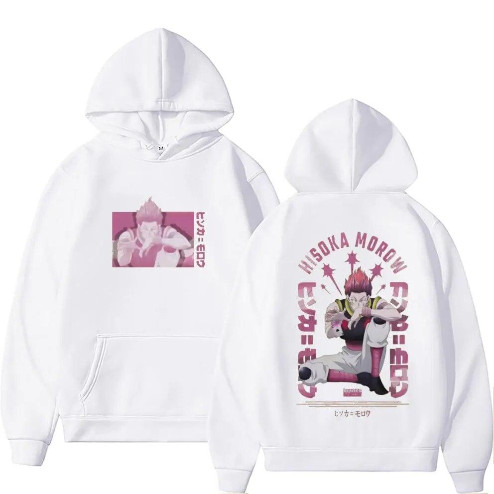 Japan Anime Hunter X Hunter Hisoka hettegenser med dobbeltsidig trykk Unisex dame unisexga fritidsgenser unisex mote overdimensjonerte sportsklær