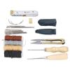 28Pcs Leather Working Tools Durable 2Pcs Awl 4Pcs Wax Threads 16Pcs Needles Leather Working Kit for Carpet Coat Mattress