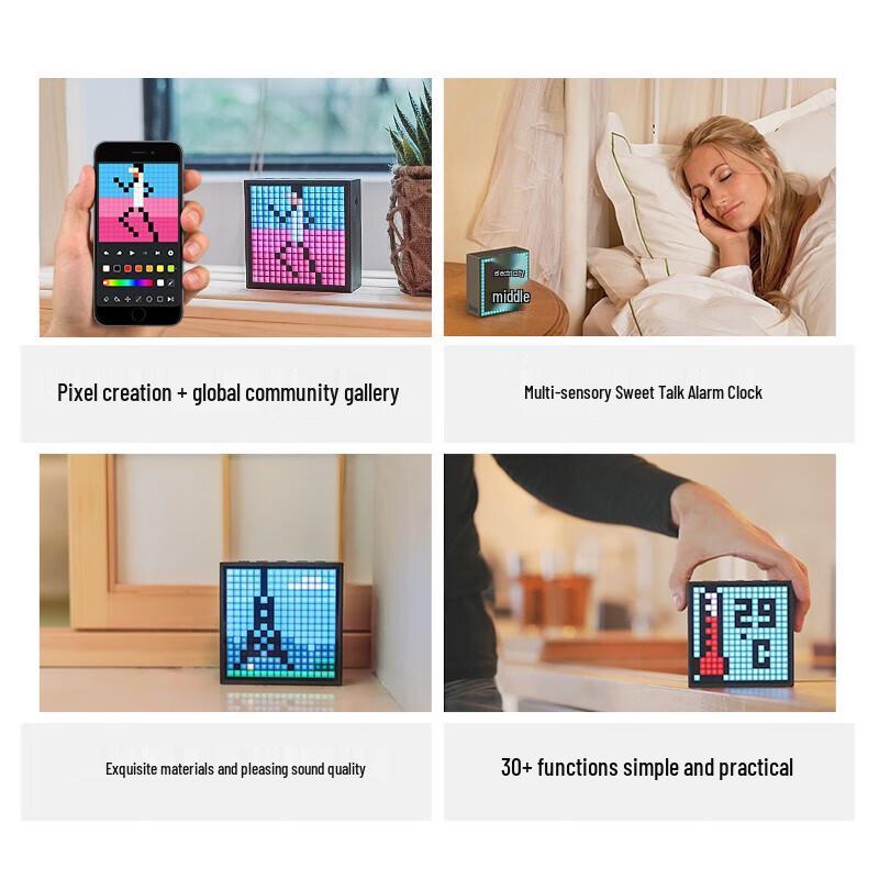 Divoom Pixel Bluetooth Speaker with RGB Light, Lyrics Display & Alarm Clock