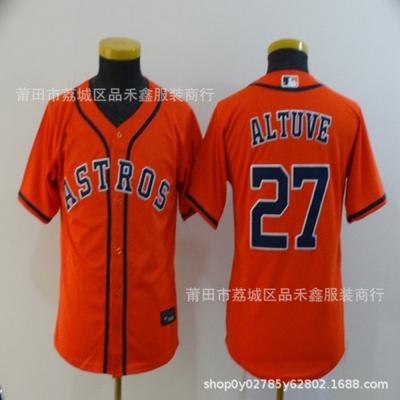 Kids Houston Astros Baseball Jersey 27 Jose Altuve Cotton Sports Fan Apparel Basketball Fans