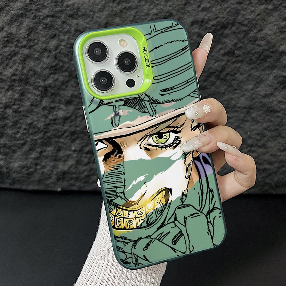 

JoJo Bizarre Adventure Phone Case for iPhone 17 Air 16 16e 15 14 Plus 13 12 11 Pro Max X Xs XR 8 Colorful Silver Hard Cover iPhone 8