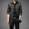 Men's Mid-Length Trench Coat, Autumn Korean Style Jacket, Simple Design, 9 Colors Available