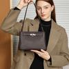 Simple Casual Small Square Bag Versatile Cowhide Lock Shoulder Messenger Bag