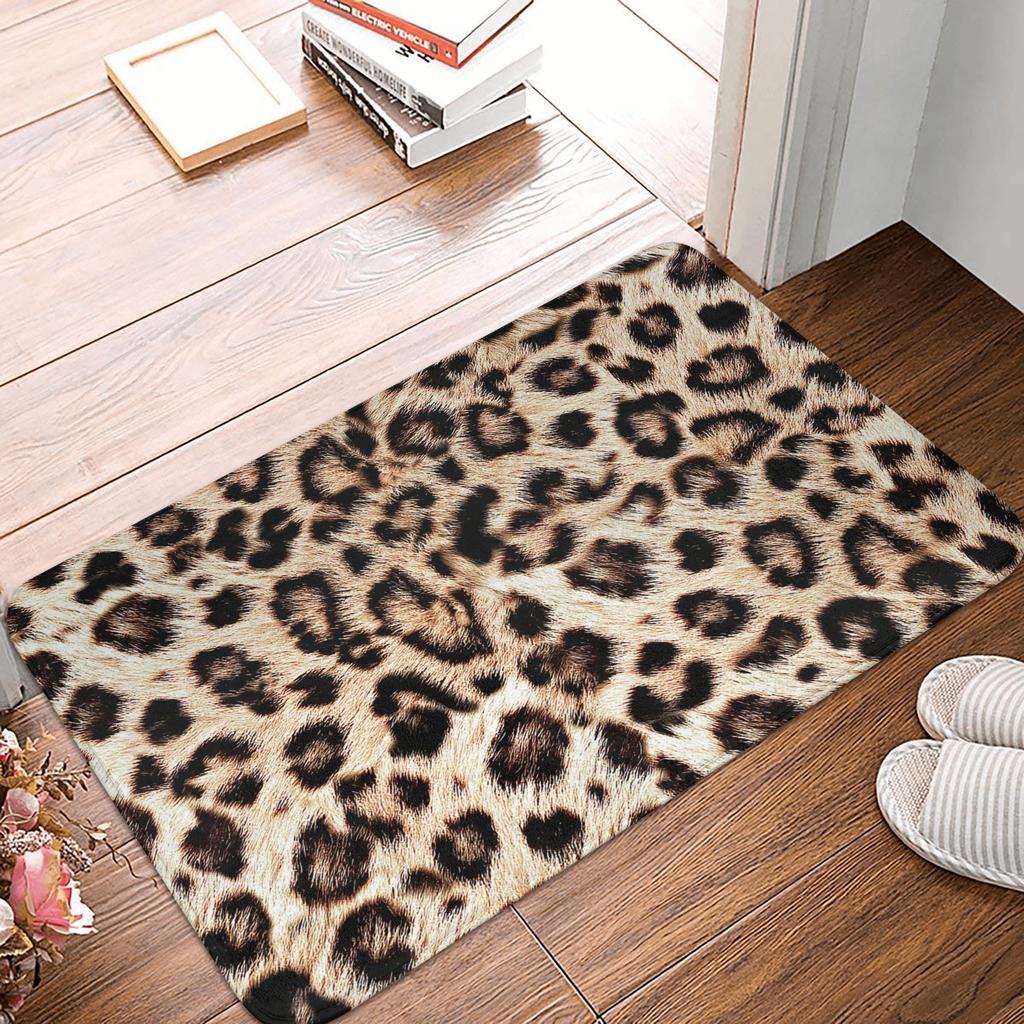 Siberian Tiger Fur Pattern Door Floor Kitchen Bathroom Mats Anti-Slip Indoor Wild Animal Doormat Living Room Entrance Carpet Rug