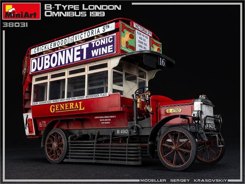 MiniArt Scale London Bus Type 1919 Plastic MA38031 1/35 Double-Decker B, Model,