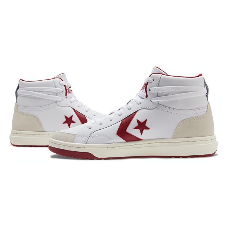 Converse Pro Blaze Sports Abrasion Absorbent High Top Vintage Basketball Shoes Unisex White Red