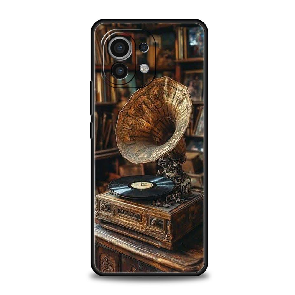 Retro Recording Device Phone Case Cover for Xiaomi Mi 17 15 14 13 12 11 Ultra 15T 14T 13T 12T 11T Pro Lite 5G Soft TPU Shell Bag