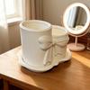 Bow Pen Holder 3D Printed Cute Bow Shaped Pencil Cup Desktop Makeup Brush Organizer for School Home Office Desk Decor