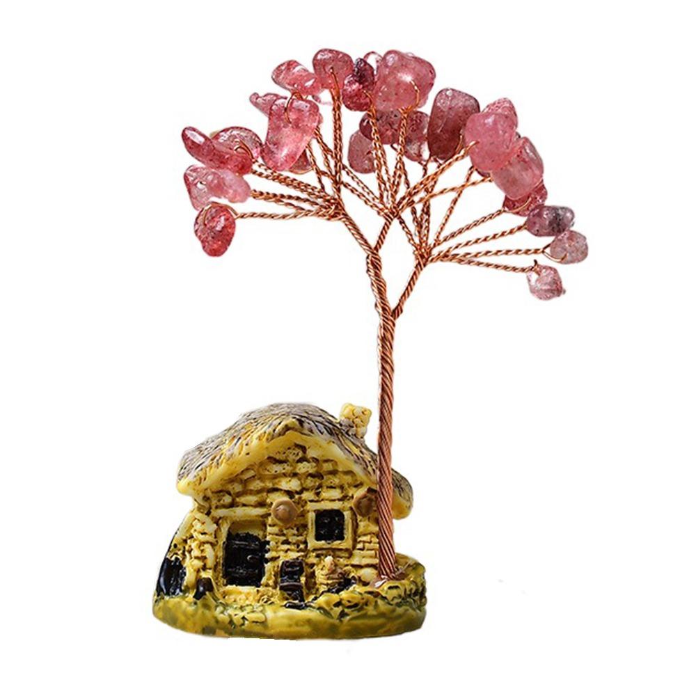 Creative Natural Crystal Tree Copper Wire Crystal Decorative Trees Fortune Tree Figurine  Desktop