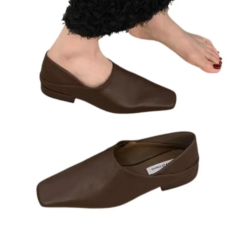 Fashion Square Toe Leopard Loafers Women Heels Shoes Leather Snow Boots 2025 Autumn Winter Elegant Women Pumps Dress Zapatos De Mujer