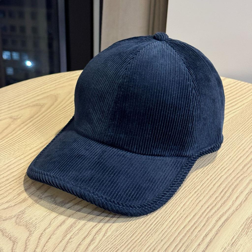 Autumn and Winter Fashionable and Versatile Thickened Corduroy Edged Adjustable Baseball Cap for Women Korean Version Solid Color Peaked Hat Trendy