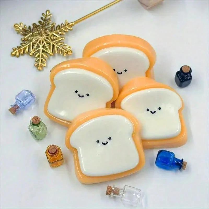 Taba Squishy Toast Toys,Kawaii Stress Relief Fidget Sensory Toys,Soft Silicone Squeeze Gifts For Children, Teens,Adults Stress Relieving Magic Tool