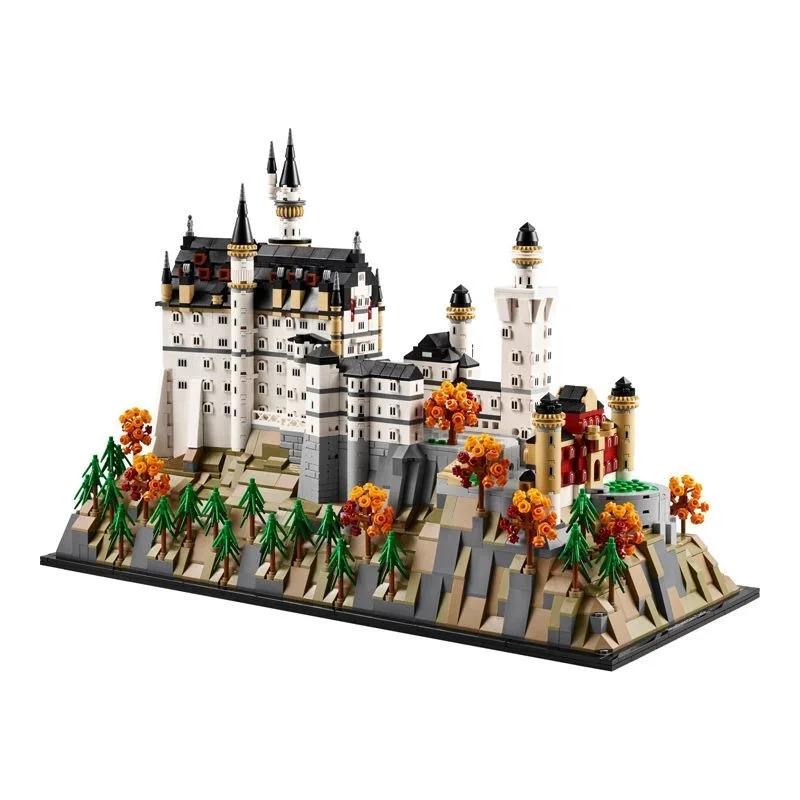 Creative In stock  Neuschwanstein Architectural Model Kit  Compatible 21063 Collectible Building blocks Set for Adults Gift