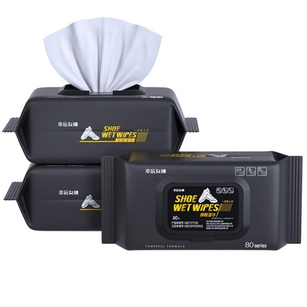 12/30/80PCS/Bag Disposable Shoe Sneaker Wipes Cleaner Detergent Care Wet Quick Wipes White Shoes Wipes Removes Dirt, Stains
