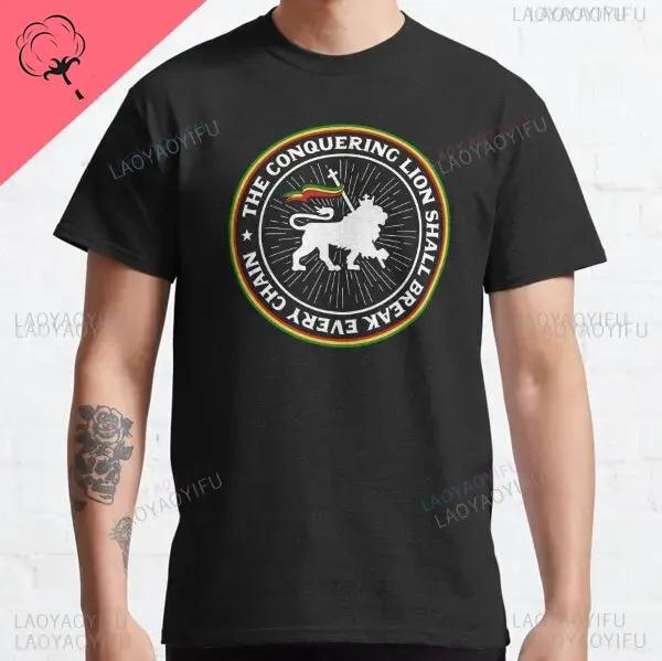 T-shirt Leone Rasta Giuda Cuffie Rastafariano Giamaicano Zion Uomo Cotone di Alta Qualità Canottiera Casual Traspirante Abbigliamento Street