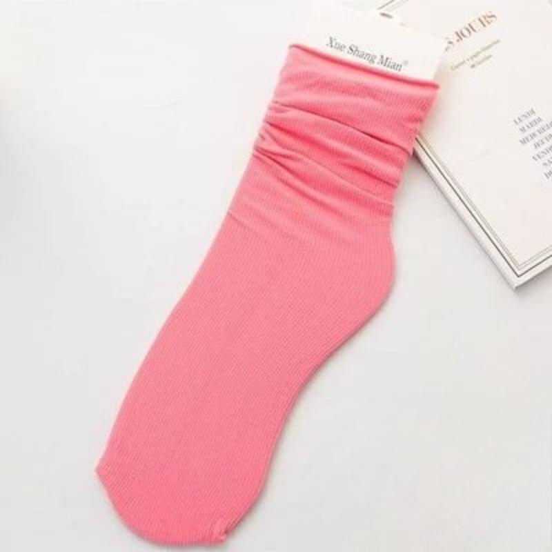 Female Spring and Summer Thin Pure Color Cool Breathable Comfortable Tube Stack Socks