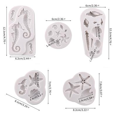 Sea Animal Mold Diy Seahorse Sea Star Shell Silicone Mold Cake Decoration