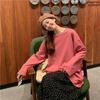 Spring and Autumn Women's Loose Solid Colour Long Sleeve Plus Size Tops